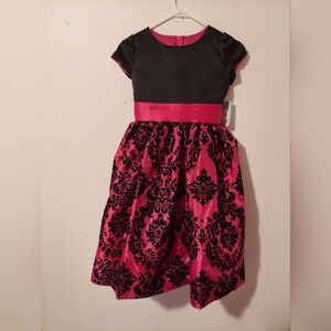 Elegant Pink and Black Kids Dress